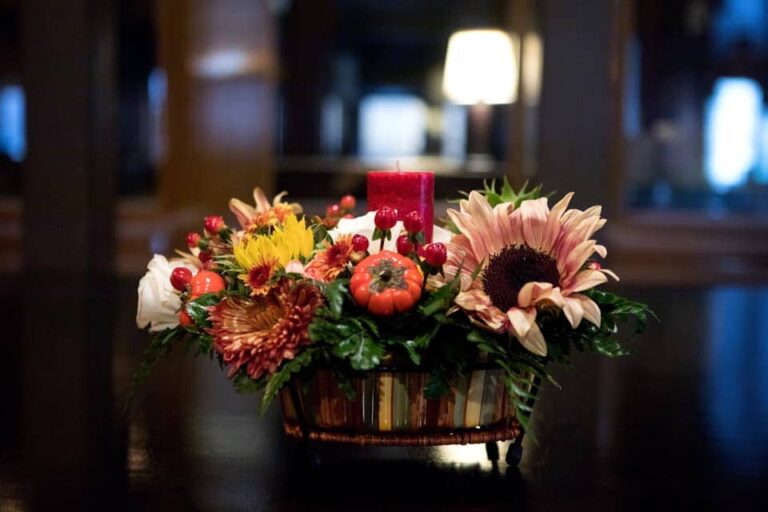 Fall flower centerpiece arrangement